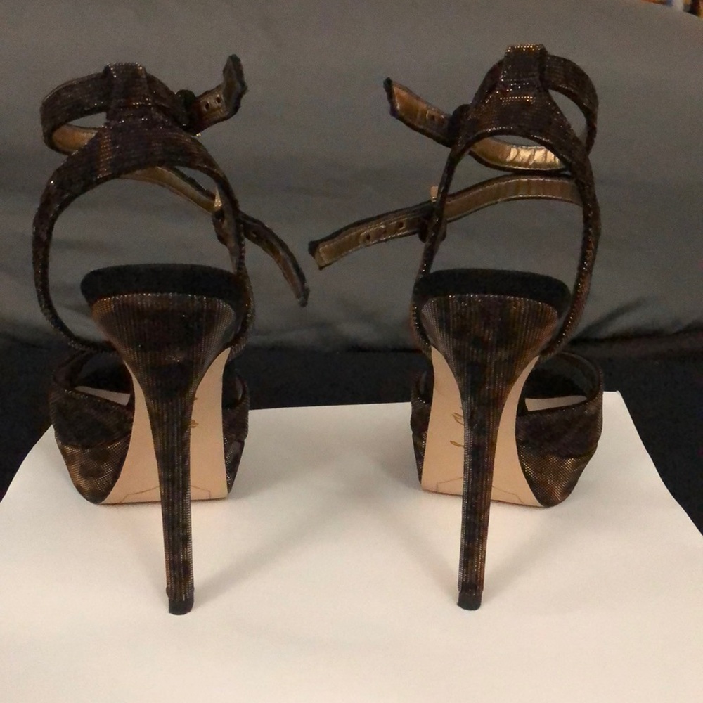 Sam Edelman Strappy Platforms Metallic Leopard - Picture 3 of 6